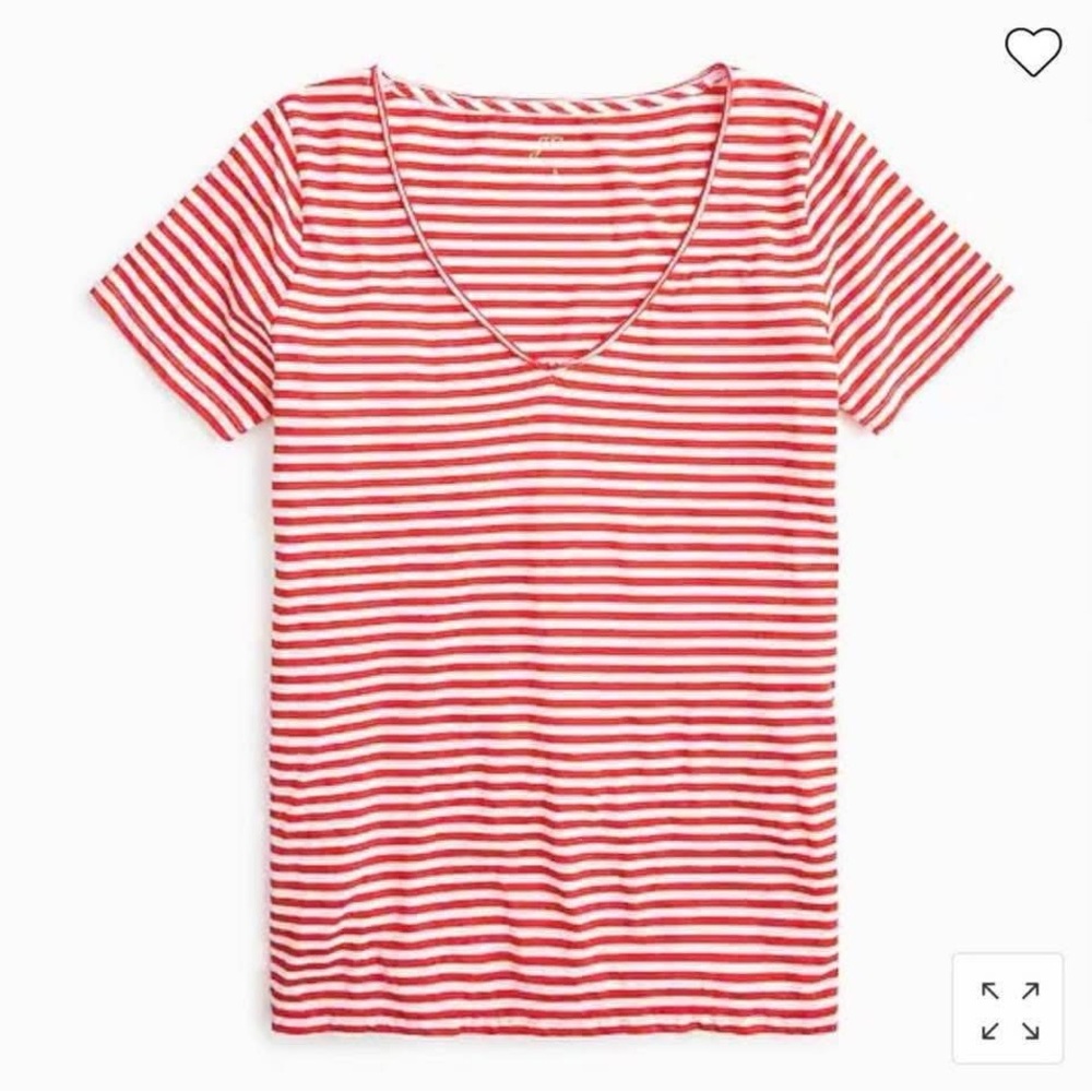 J.Crew Raw Edge Stripe V-Neck T-Shirt, size 2X